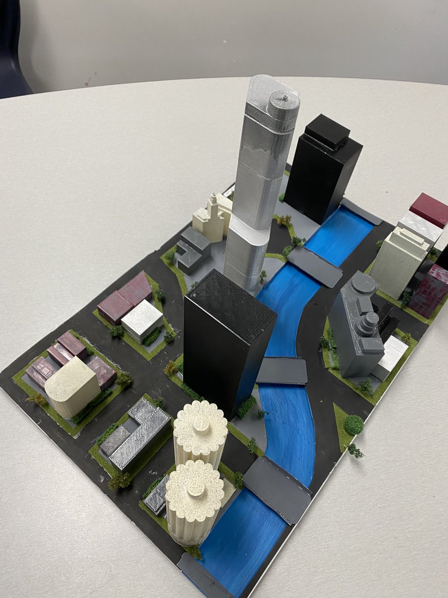 TMS 8th grade STEM architecture Ss successfully applied their interest in 3D printing to create a scale model of a section Of Chicago. Well Done! ⁦<a href="/AHSD25Thomas/">Thomas Middle School</a>⁩