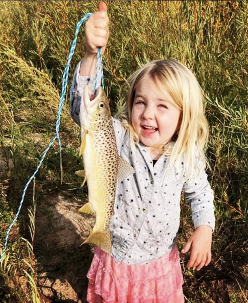 NMDGF's tweet photo. #TroutThursday If this picture of Odessa Paul of Albuquerque with her 16-inch #browntrout doesn't make you want to go fishing, nothing will. #fishnm #wildnm #nmtroutchallenge https://t.co/6PtsZ8hOzt