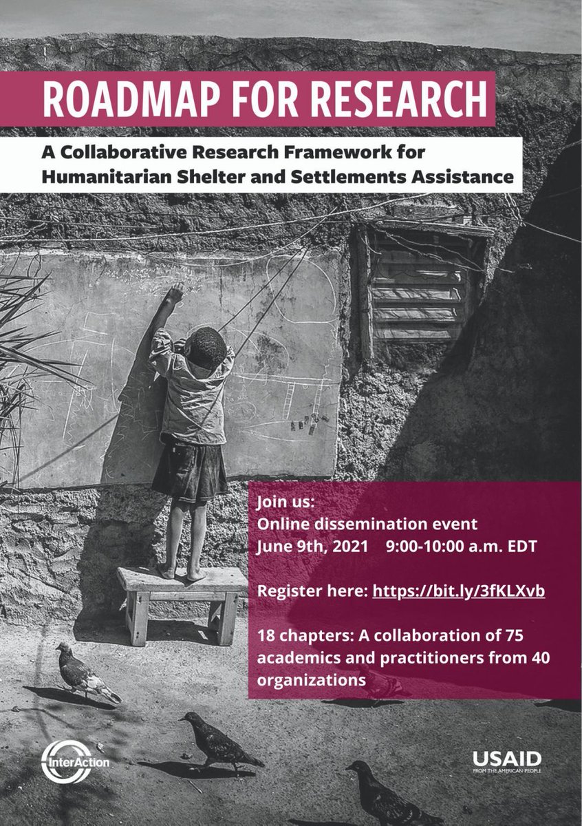 myhilmi7's tweet photo. Join InterAction at the online launch event: Register: https://t.co/TdqxG2lv53 (9th June 9:00 EDT)

#research #humanitarian #shelter #academics #ShelterHelps https://t.co/FwwjDSE9EB