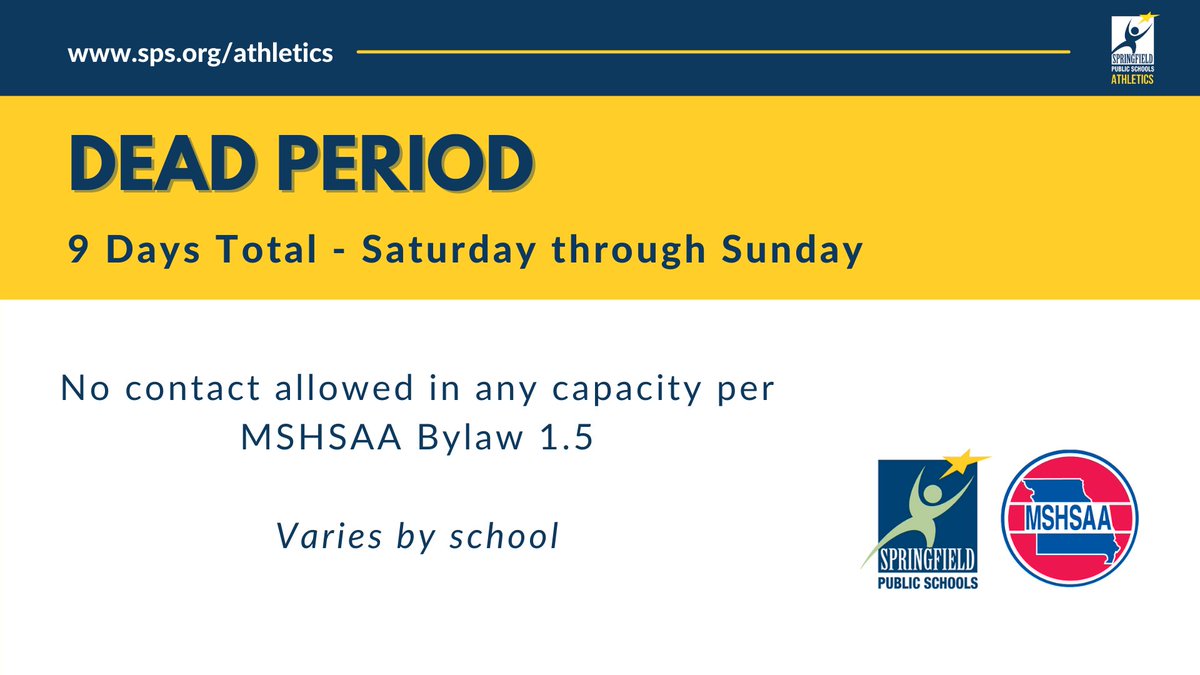 Dead Period Dates:
May 29-June 6: Carver, H Hills, Jarrett, Pershing, Pipkin, Pl View, Reed

July 24-Aug 1: Glendale

July 31-Aug 8: Central, Hillcrest, Kickapoo, Parkview, Cherokee, Westport