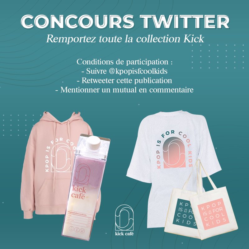kpopisfcoolkids's tweet photo. CONCOURS : REMPORTEZ TOUTE LA COLLECTION KICK 🔥

Pour fêter l’ouverture de Kick Café (J-2), tentez de gagner toute la collection KICK 🤩

Le concours dure 24h et est ouvert à la France Métropolitaine. Le/La gagnant.e sera contacté.e par dm.
Bonne chance à tous #kpopisforcoolkids https://t.co/PekoDKTc8K