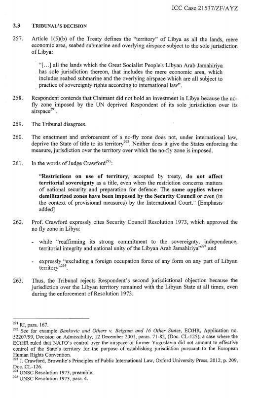If you expected <a href="/ICC_arbitration/">ICC Arbitration</a> ISDS cases by Turkish construction companies to raise the most fascinating int’l law questions of our times, well done. With h/t to <a href="/IAReporter/">Investment Arbitration Reporter</a>, Cengiz v Libya muses on interplay of jurisdiction, title, UNSC Ch VII Res, no-fly zones, and Bankovic
