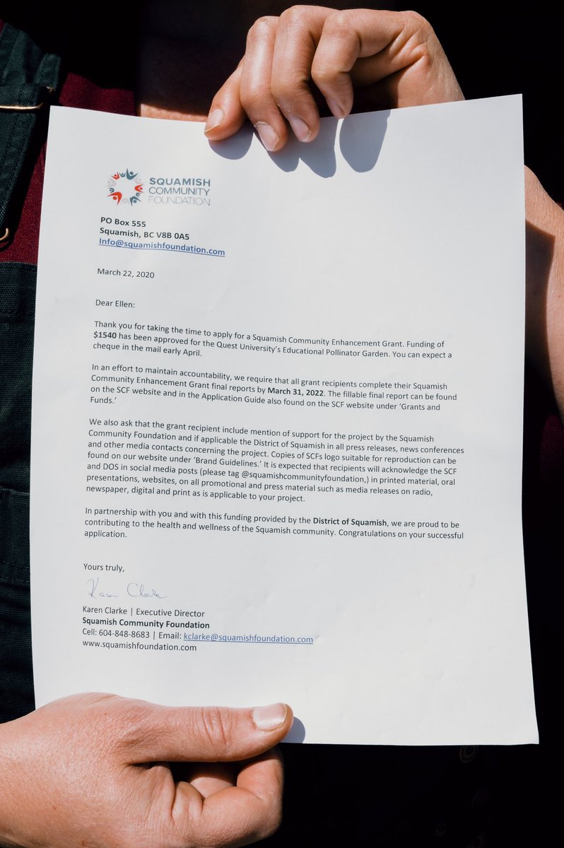QuestUniCanada's tweet photo. Quest University’s Educational Pollinator Garden has been awarded a grant from @Squamishtown.
We want to thank the District of Squamish for continuing to contribute to the health and wellness of our community.
#QuestU | #Squamish https://t.co/HG2YFSZdsk