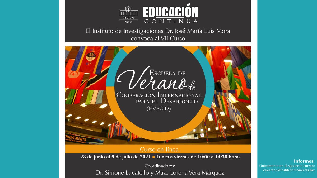 maestriacid's tweet photo. #EVECID Espacio de formación multidisciplinario que ofrece en corto tiempo una introducción a los temas de la #CID, la actualización de conceptos, temas clave de la agenda internacional. 
Recuerda, la modalidad es en línea.
🗓Inicia: 28 de junio.
 #temacid #EstoEsElMora #MCID https://t.co/sdsnzE39o9