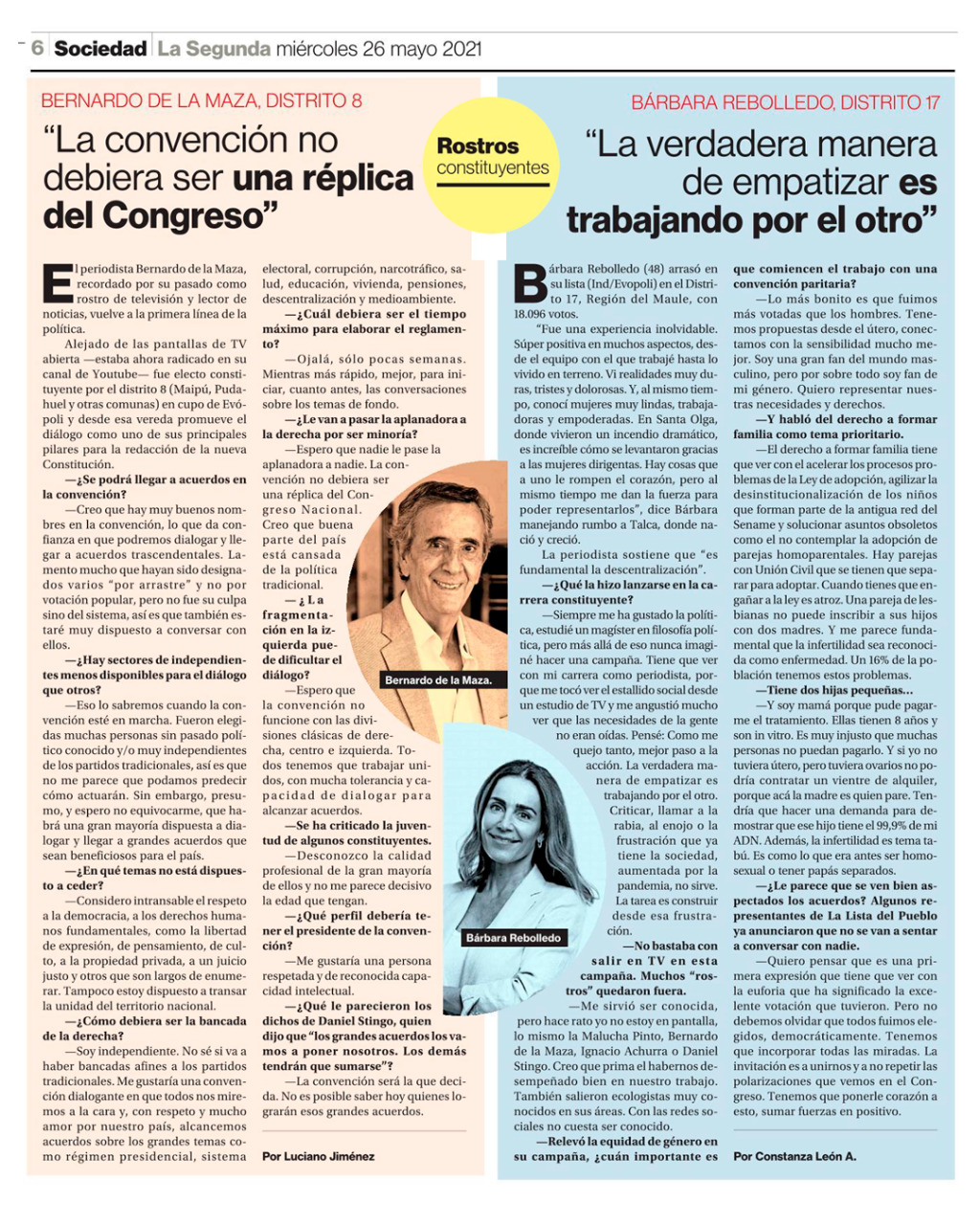 Evopoli On Twitter Los Invitamos A Leer La Entrevista De La Segunda A Bdelamaza Y Barbara Rebolledo Dos Constituyentes Que Nos Representaran En La Convencion Abiertos Al Dialogo A Buscar Acuerdos Y Plantear