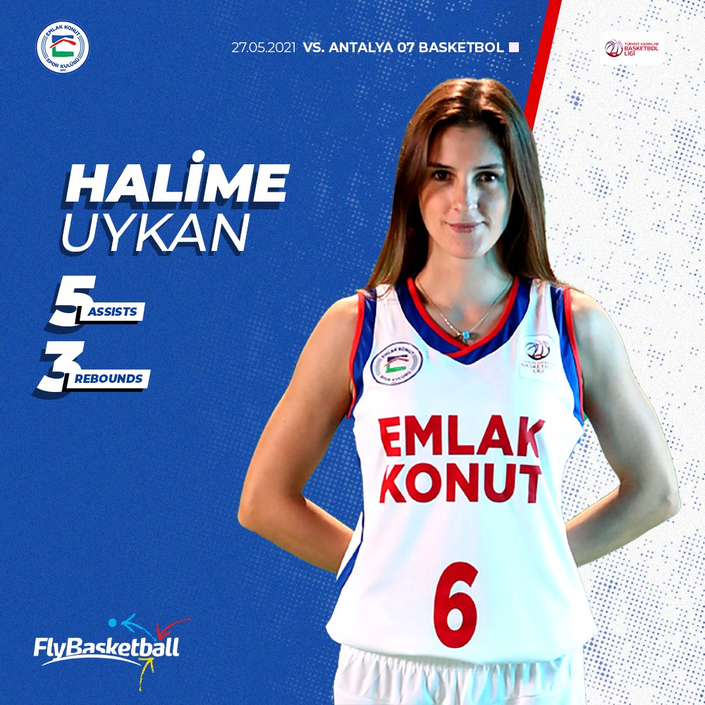 📋 TKBL final serisi ikinci maçında oyuncumuz Halime Uykan'ın, Antalya 07 Basketbol karşısındaki performansı. #FlyStats