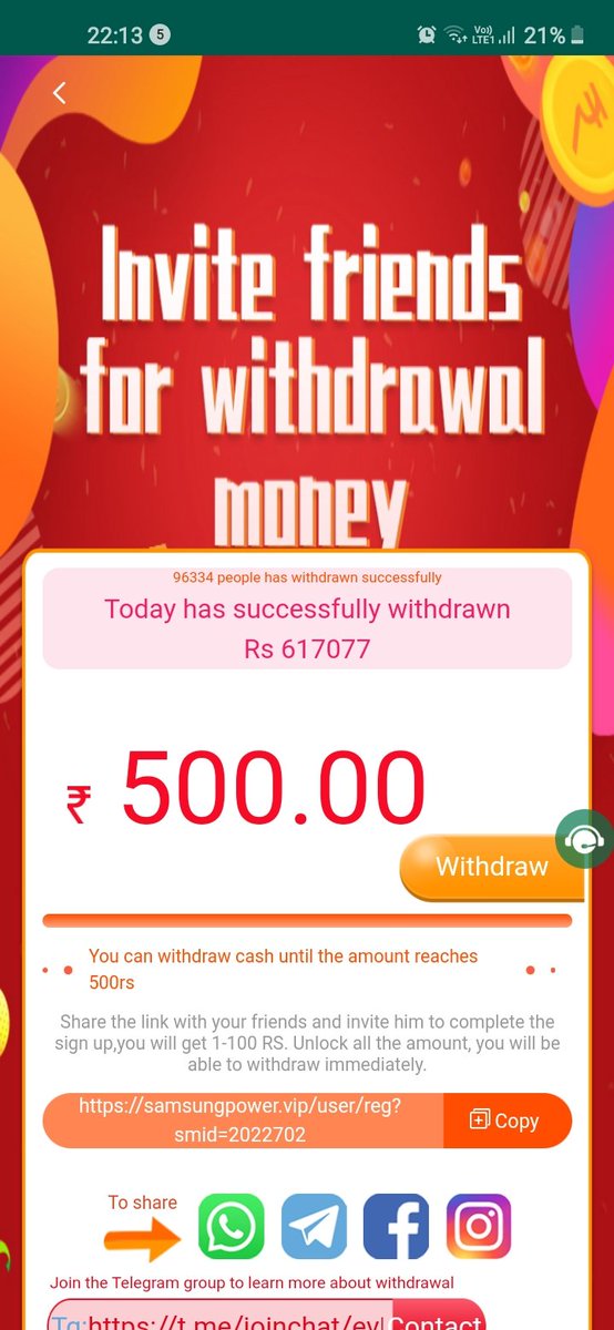 SolankiMalsing's tweet photo. Earn 100000rs every day by Samsung Power on mobile, download the app and sign up to get 500rs:  https://t.co/hMvFrdNJKS https://t.co/HWsj4sX0zH