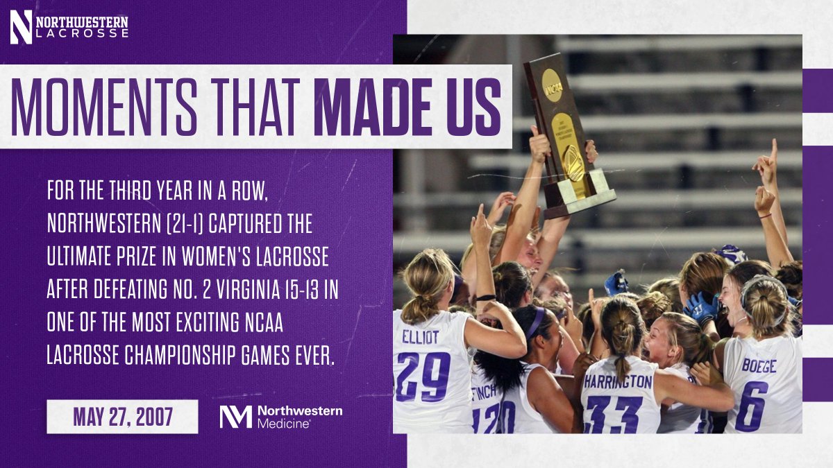 Moments That Made Us:

May 27th is a good day to win an NCAA National Championship (again) 🤩🤩

#GoCats | <a href="/NorthwesternMed/">Northwestern Medicine</a> | <a href="/NULax/">Northwestern Lacrosse</a>