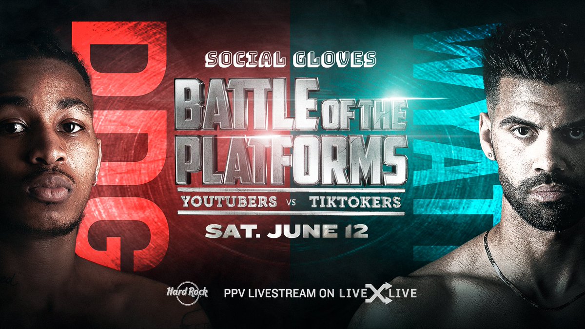 Livexlive On June 12 Pontiacmadeddg And Itsnatewyatt Will Face Off During Socialgloves Battle Of The Platforms Live From Hardrockstadium Ppv On Sale Now T Co V8vhimkql8 T Co C78t2qdved