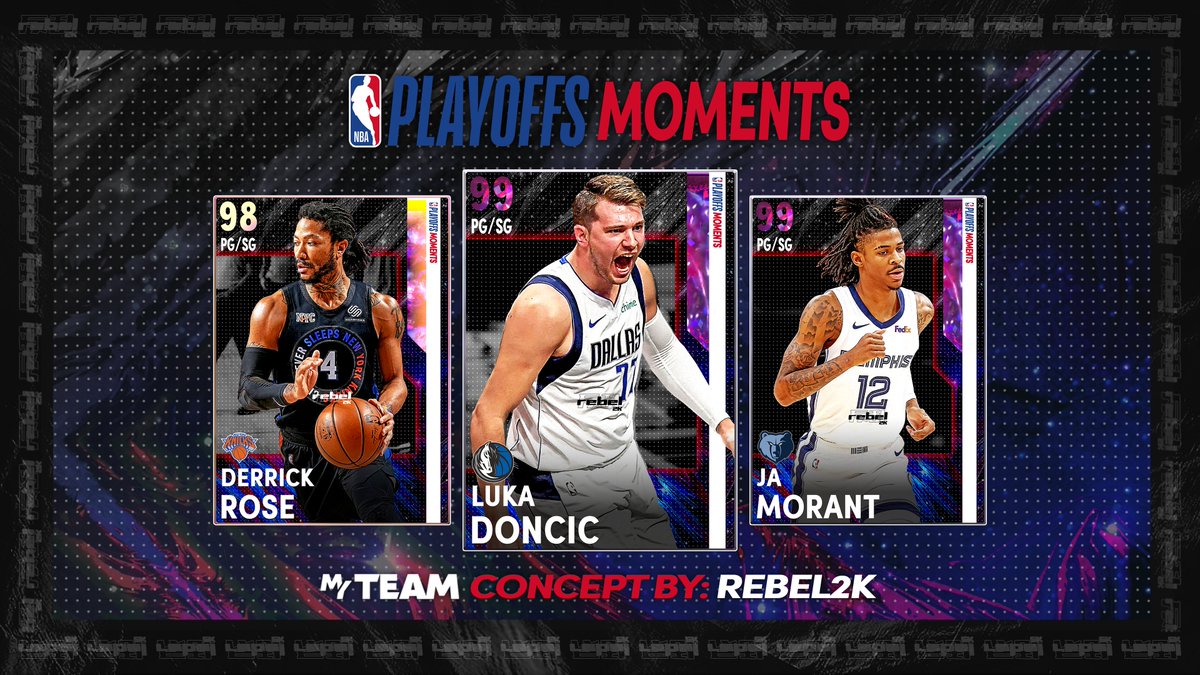 rebel_2K_'s tweet photo. No PlayOffs Moments from 2K? Well here is my concept for some noticeable moments from the PlayOffs as of now. Let me know who else you see popping off in the future! Hopefully 2K brings back moments or maybe a weekly set? https://t.co/h65IxkOTzp