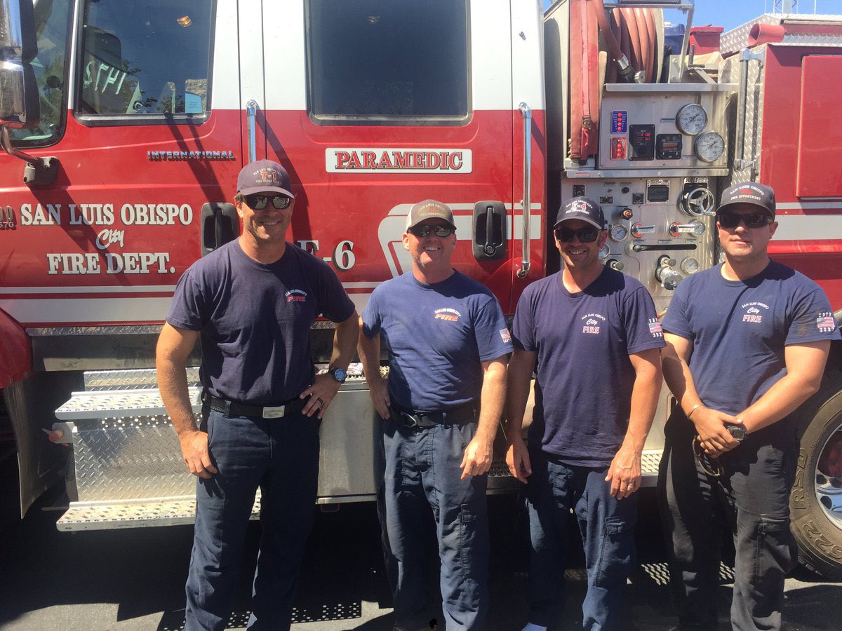 SLOCityFire's tweet photo. (1/5) Today we’re highlighting Engineer Gene Hicks who tomorrow will be retiring after 33 years in the fire service. Gene has spent his career serving the Central Coast and we would like to send him a huge thank you for his commitment to excellence while serving the City of SLO https://t.co/2Ox44mePLt