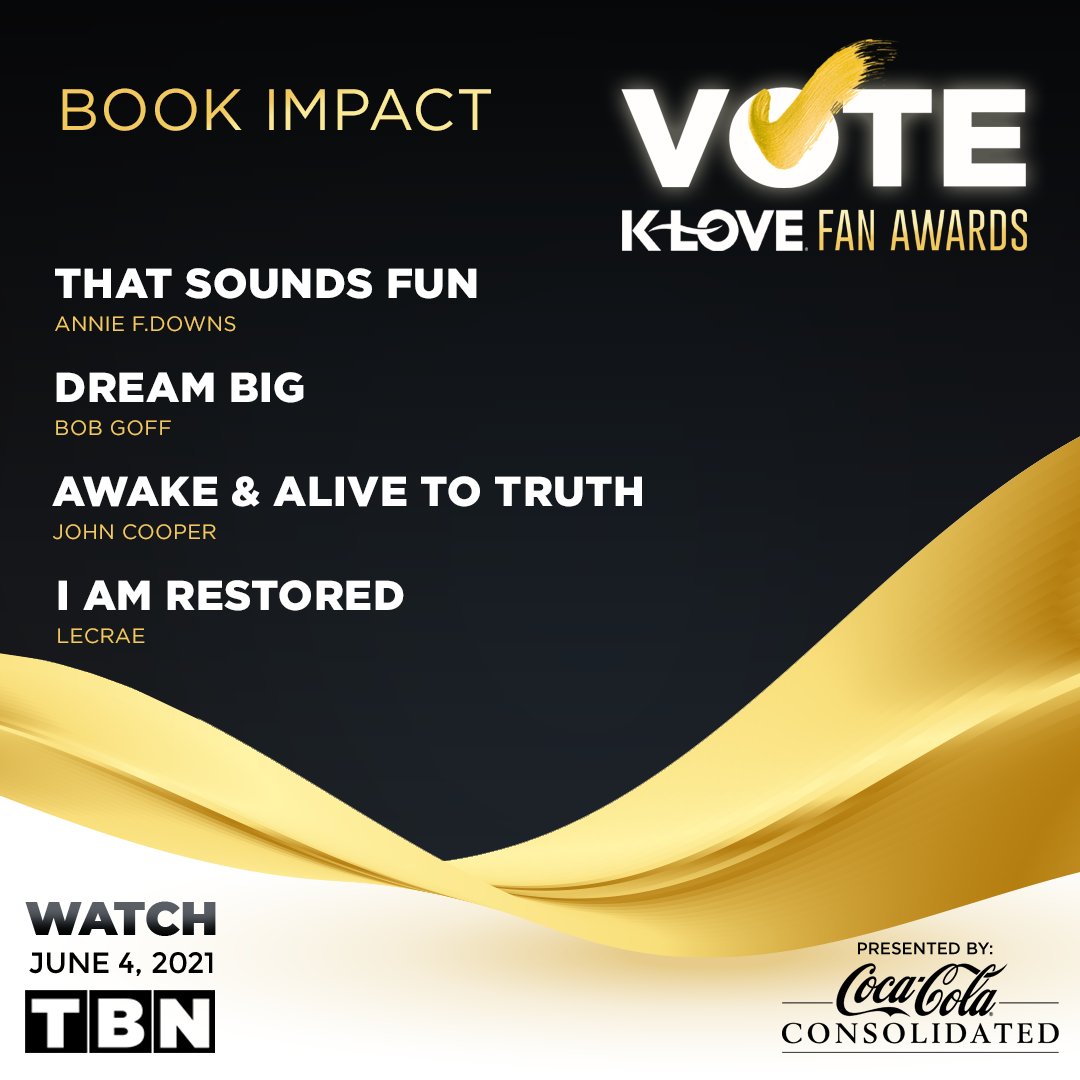 Here are the nominees for the 2021 K-LOVE Fan Awards: Book Impact! You can vote now at: hubs.ly/H0NSLsH0 #Vote