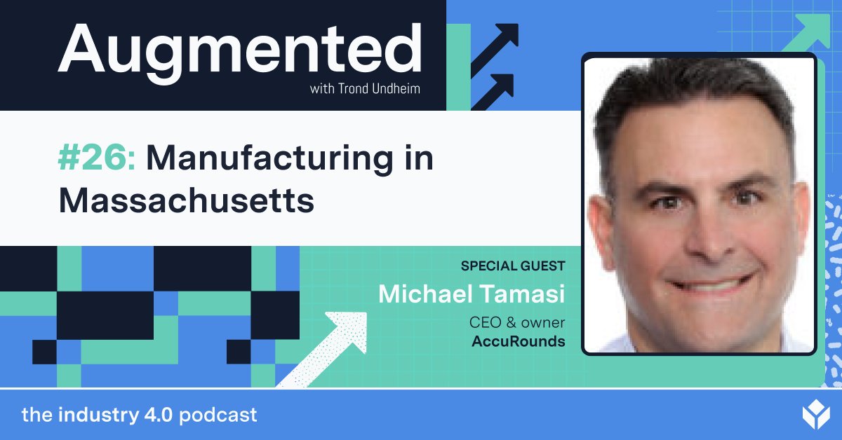 AugmentedPod's tweet photo. What's next for #manufacturing in #Massachusetts? Nobody better than Michael Tamasi, CEO of @AccuRounds to explain the ecosystem's challenges, opportunities and future. https://t.co/oWtQrypX7P and stay tuned of the #amhub panel 'Israel meets New England on June 9. https://t.co/SjIlaChYs7