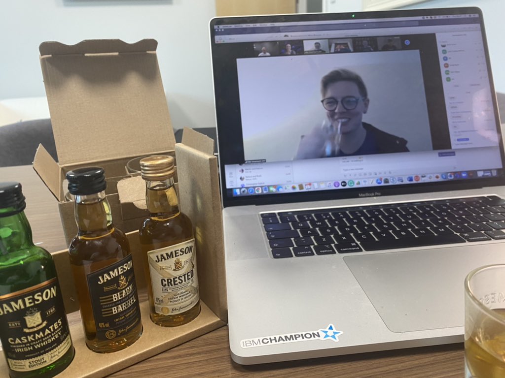Smarttech01's tweet photo. About to kick off the @smarttech247 virtual whisky tasting session with  @JamesonIreland and our clients and partners around the world. @Mel_Corrigan0 @ruth_lanigan @ralucasaceanu 🥃 🥃 great fun and very informative. Highly recommend it for team building or client engagement. https://t.co/psP1UXt8OU