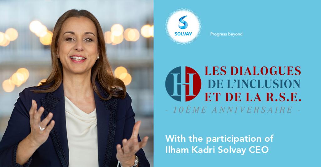 Kadriilham's tweet photo. C’était un honneur de participer aux #10dialoguesInclusionRSE. Nous avons tous un rôle à jouer pour résoudre les inégalités, c’est ainsi que je conçois le #capitalismeresponsable et que j’entends le mettre en œuvre chez @SolvayGroup, notamment grâce à #Solvay UNE Dignité. https://t.co/n9EDSii8eE