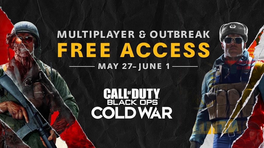 Test your skills in #BlackOpsColdWar and jump into Multiplayer & Outbreak Free Access.

LIVE NOW until June 1.