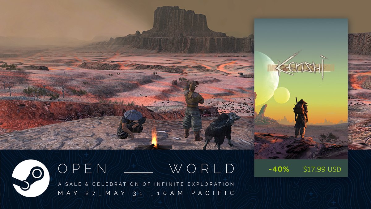 KenshiOfficial's tweet image. As of about...now...we're in Steam's Open World Sale at 40% off! If you've been wondering whether to give us a look, now's a good time to do so :) store.steampowered.com/app/233860/Ken… #Kenshi