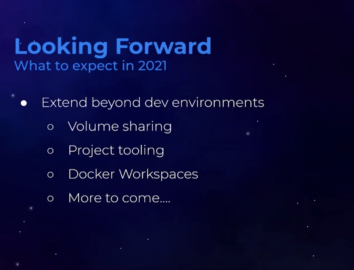 tomwillfixit's tweet photo. There it is! @Docker Dev Environments is one of the most exciting features in the past few years. Super excited to try this out. 

#DockerCon2021 https://t.co/uOi9srK7xk