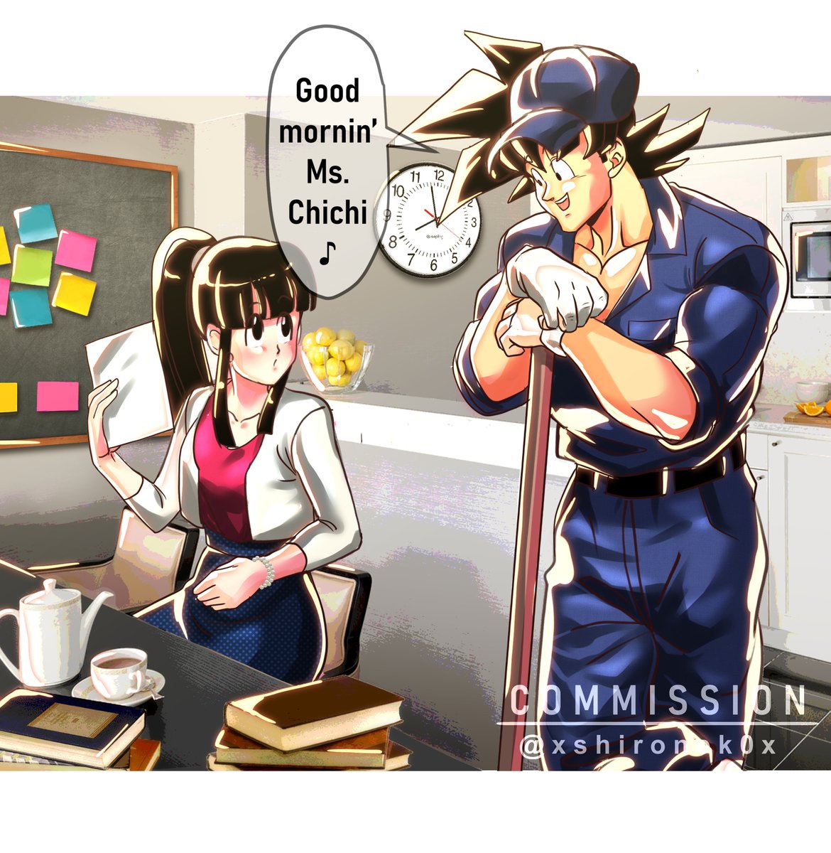 Commission for @cowboysaiyan✨ 
She writes Gochi AU fics: archiveofourown.org/works/31082129…😃