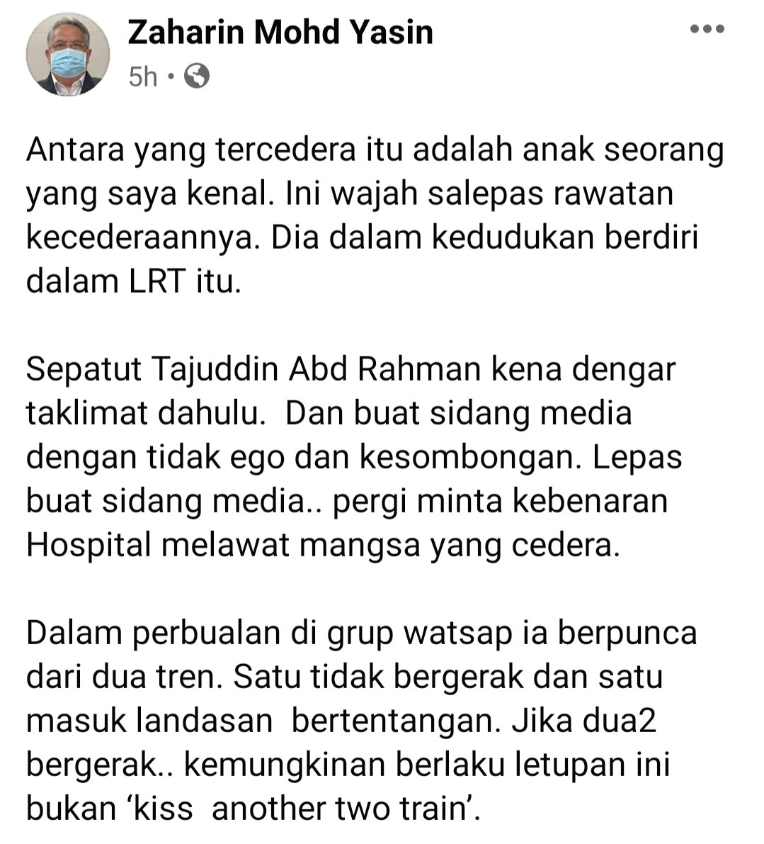 apanakdikato's tweet photo. Perghh teruk sangat ni, mmg akan masuk kategori cacat kekal..Mmg patt pun prasarana di saman serta byr gantirugi dan buat tuntutan insurans dan perkeso oleh mangsa..

Eksiden ni satu tren bergerak dan satu lg berenti. Jika dua dua bergerak mungkin akan berlaku letupan https://t.co/vaZZtDTwjI