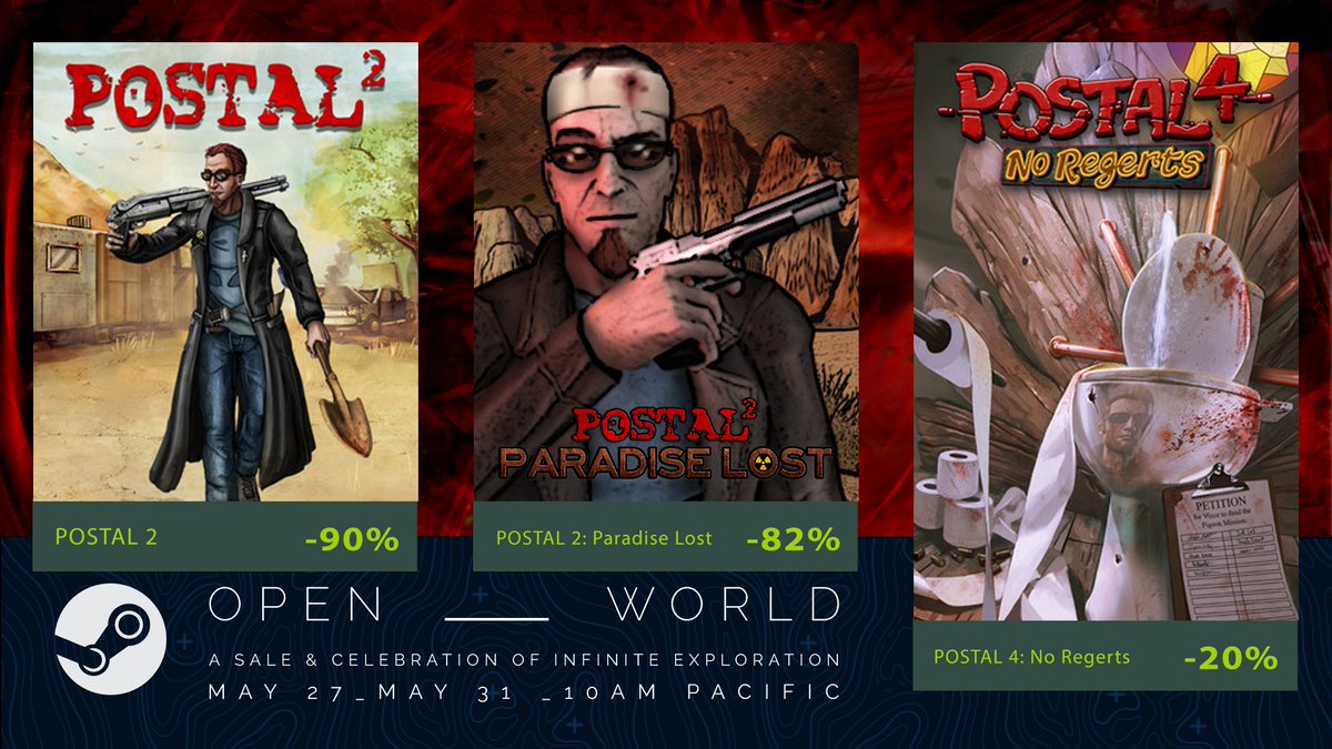 RWSstudios's tweet photo. Some of the worst games ever released are on sale right now! Grab 'em during the ongoing Steam Open World Sale. #POSTAL #SteamPal 

https://t.co/pVisaUQcvU https://t.co/oupBMu2cNw