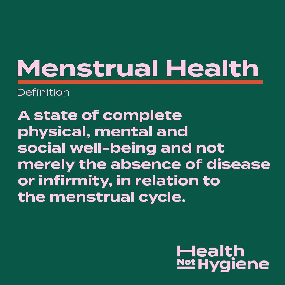 We’re celebrating @MHHub_Global and other menstrual expert’s success in securing an official definition for Menstrual Health, let’s put it to use! 

#HealthNotHygiene #MHDay