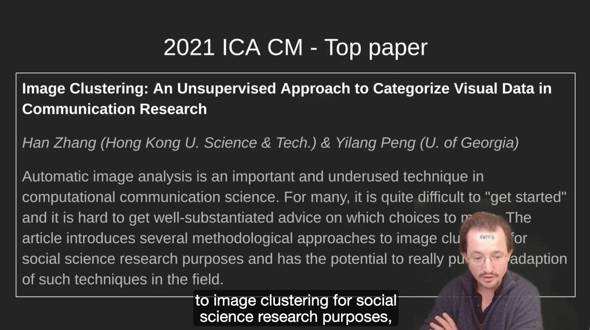 Excited to see that our paper (w 
<a href="/hanzhang_pton/">Han Zhang</a>) was awarded a top paper 
<a href="/ica_cm/">ICA Comp Methods</a> . We compared several unsupervised approaches to categorize unlabeled image data. If u r interested in visual analysis, check our video #ICA21 ica2021.cadmore.media/Title/8edad886…