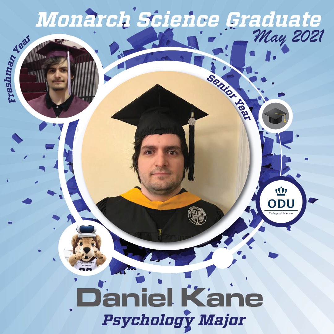 Congratulations Daniel  and the rest of the 2021 graduates🎓 from ODU College of Sciences  #Grad2021 #MayGraduation #ODU

<a href="/ODUPsych/">ODU Department of Psychology</a>