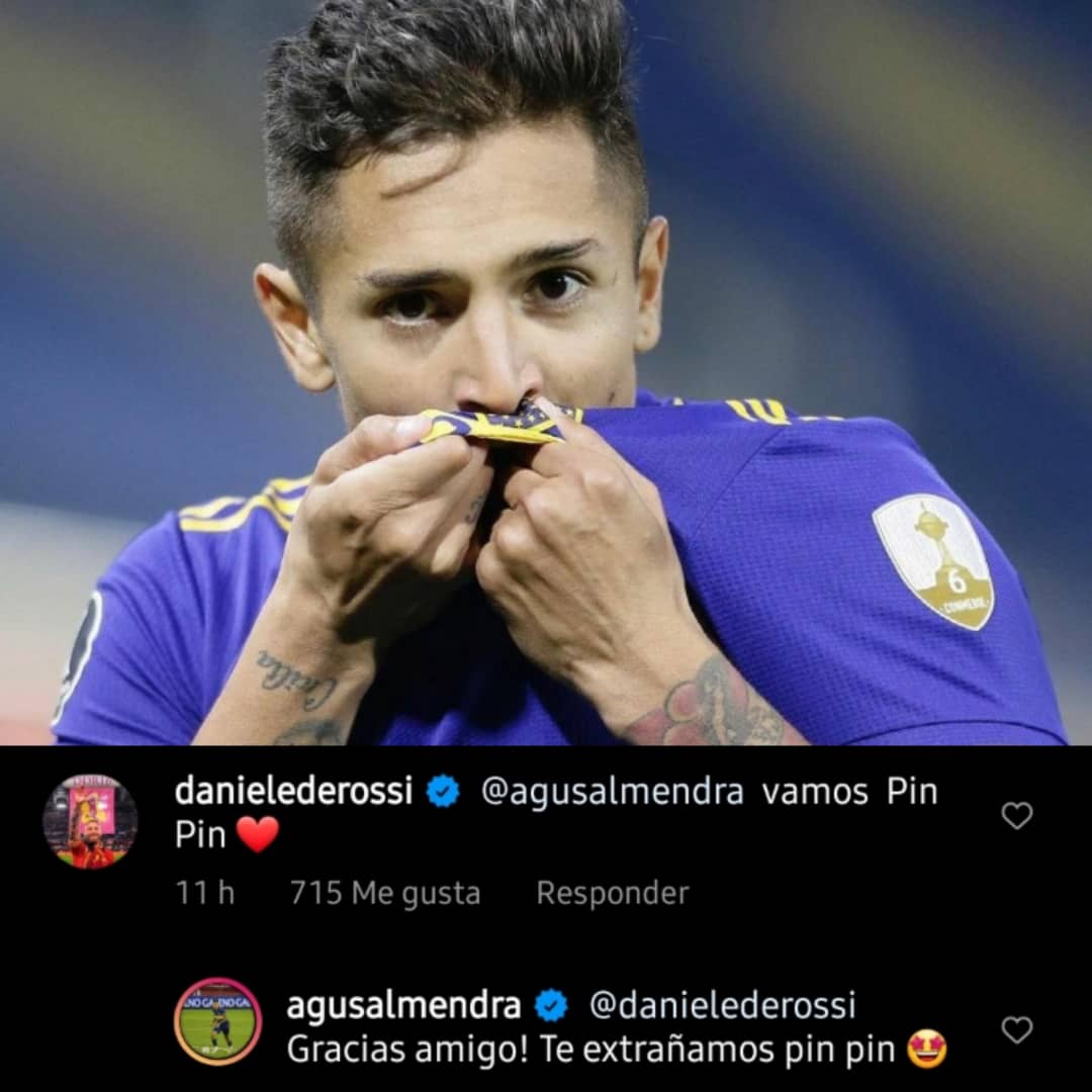 Estoesbocaof's tweet photo. #BocaRedes ll El saludo de #DeRossi en el posteo de #Almendra. Todo Boca te extraña pin pin 🤣
@danielederossi 💙💛💙🇮🇹
.
.
.
.
#Boca #BocaJuniors #BocaJrs #EstoEsBoca #VamosBoca #DaleBoca #JuegaBoca #Bostero #Bosteros #0Descensos #1905 #LaBombonera #Xeneize #Xeneizes https://t.co/vw3GqNIjLB