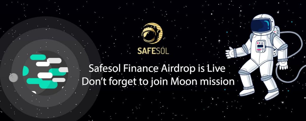 New Airdrop: Safesol Finance Airdrop  (Safesol)
Reward: $3 Safesol(~$3.0)
Rate: ⭐️⭐️⭐️⭐️
Focus: Distributed July 20

🤖Bot Airdrop Link: t.me/safesol_financ…

✅Complete Social Media Tasks✅
#Airdrop  #SafesolFinance #Safesol #AirdropKingNews