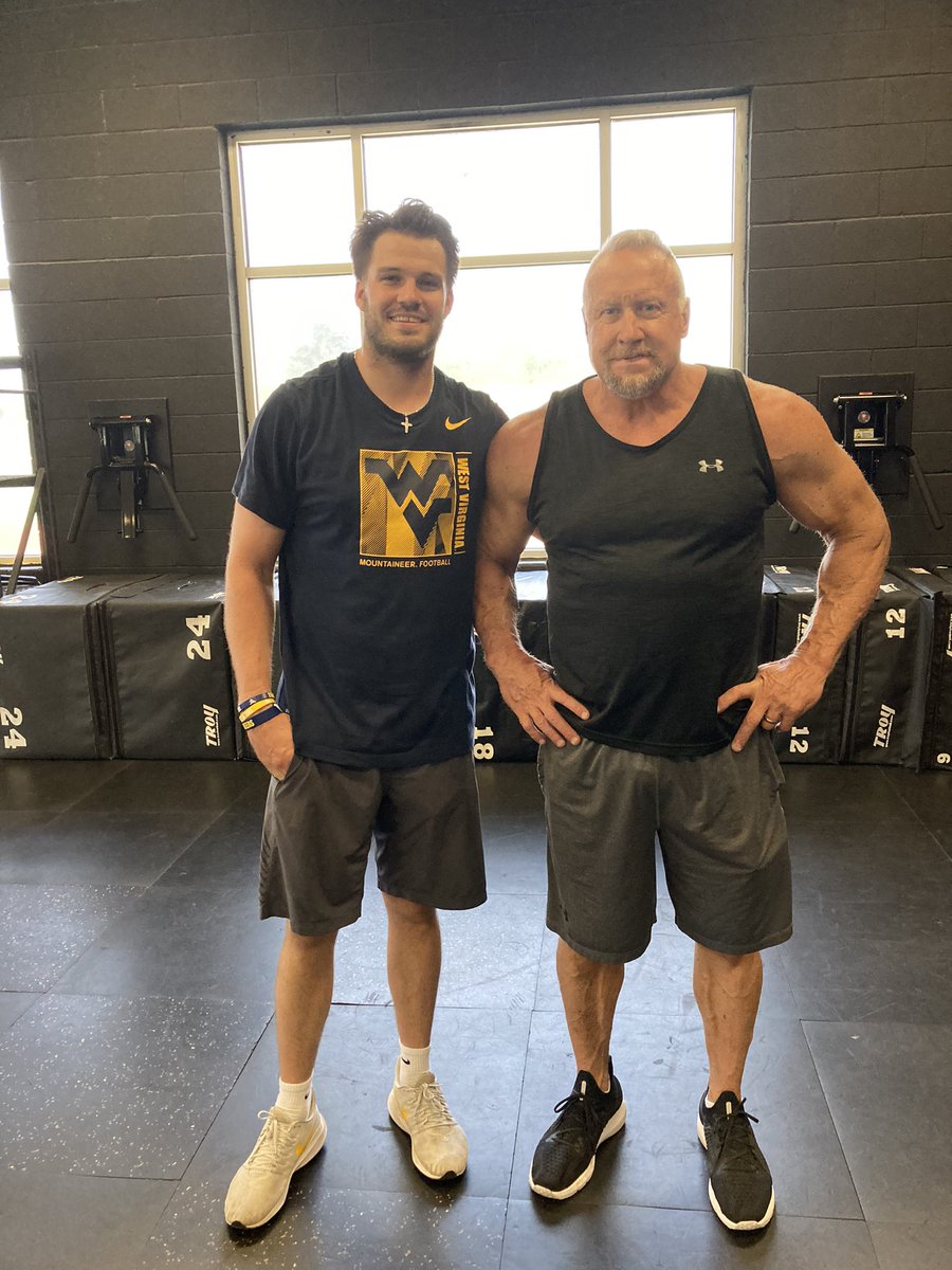 WesternerStrong's tweet photo. Westerner Strength! Good luck to West Virginia Mountaineer QB, Jarret Doege! Training at Chapman during pre summer break. https://t.co/FA190A6vmm