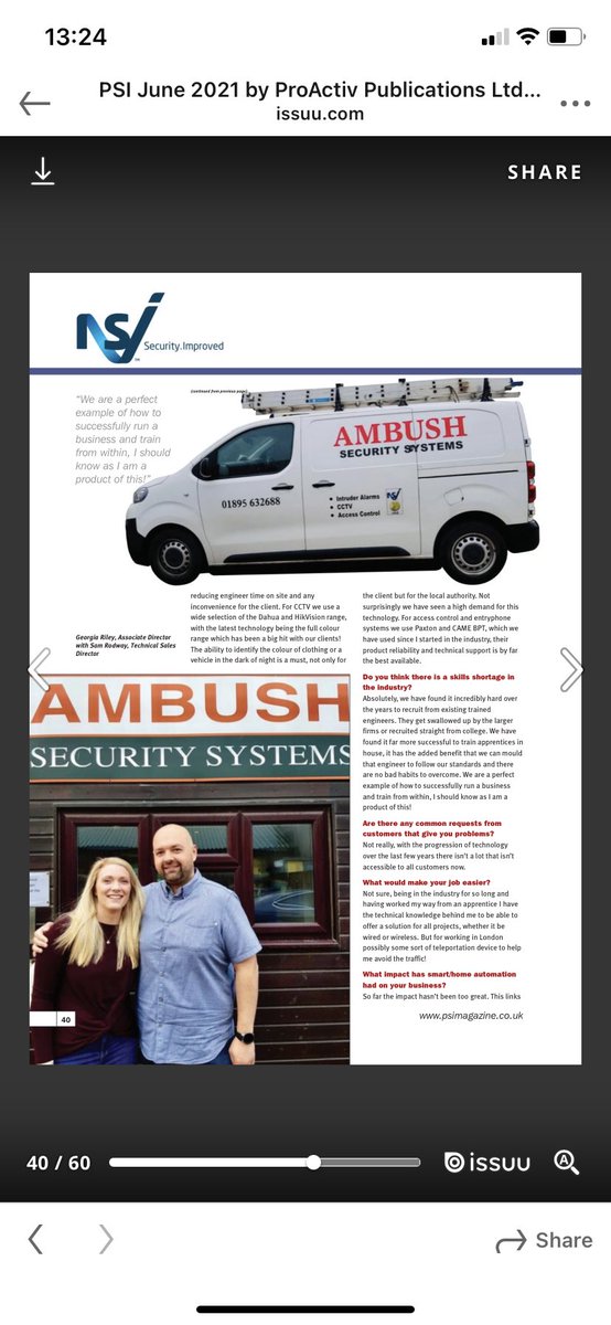 AmbushSec's tweet photo. 🎉Press coverage!! 🗞 

We are pleased to share that we have been featured on @psimagazine June magazine edition - pages 9, 20, 39, 40 and 41 - with our “The Bottom Line” interview, “Meet the Installer” interview, a social media feature and even mentioned on the front page! https://t.co/35CsEbHXf1