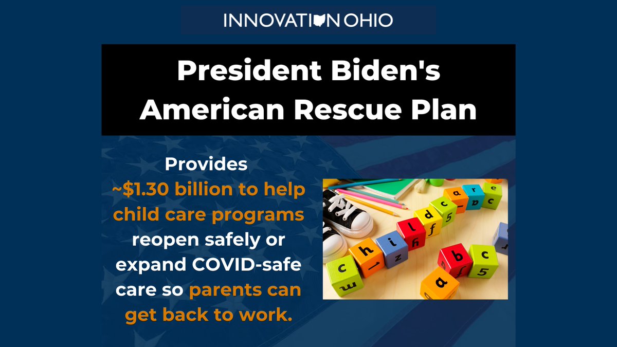 The #AmericanRescuePlan includes $$ to help #childcare programs re-open safely or expand COVID-safe care.

Now Ohio moms and dads can get back to work without worry.

Thank you, President <a href="/JoeBiden/">Joe Biden</a>!