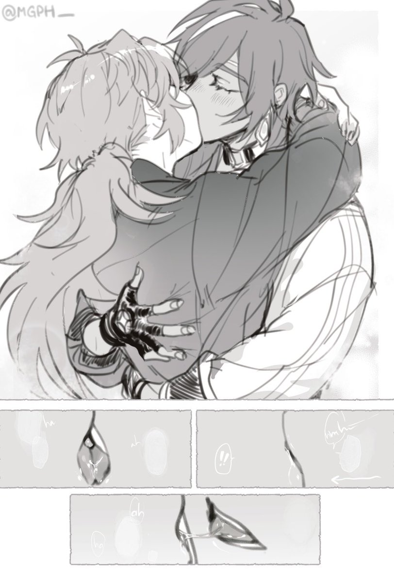 MGPH__'s tweet photo. Kiss with a candy inside your mouth, if the kiss broke who have said candy inside their mouth win. Diluc sucks at this game 🍬
#ガイヂイル #KaeLuc https://t.co/6YaHVfvZZ5