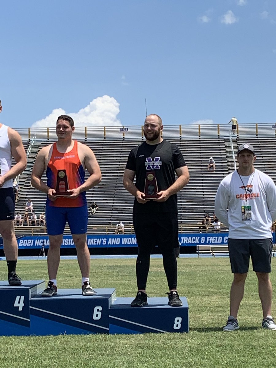 Lucas Cooper is an ALL-AMERICAN in the discus! Starting the men off on a strong note! #D3TF #GoMountGo