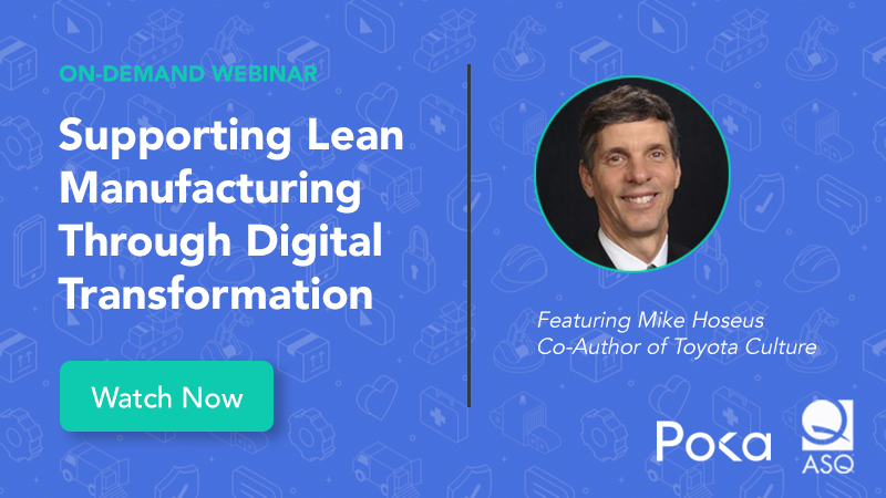 Check out our latest on-demand webinar on ASQ featuring Lean expert Mike Hoseus. He shares best practices for developing people and solving problems in addition to how to leverage digital tools in support of lean manufacturing. 

poka.io/en/resources/r…