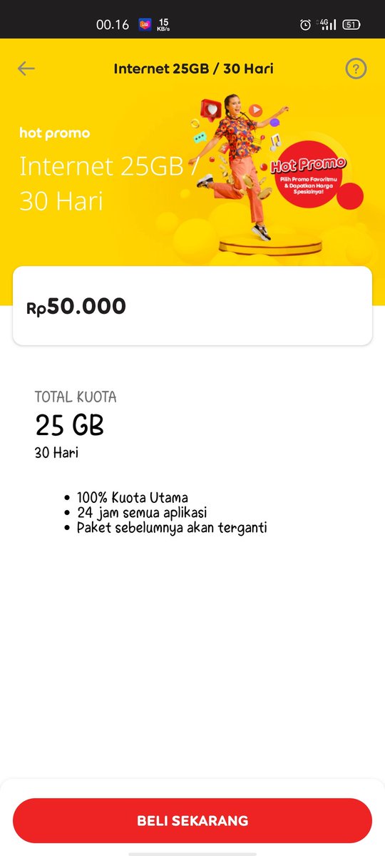 ac3ngan's tweet photo. @IndosatOoredoo pkt ini full speed ga min?? @IndosatCare https://t.co/qxHMbVgQkk