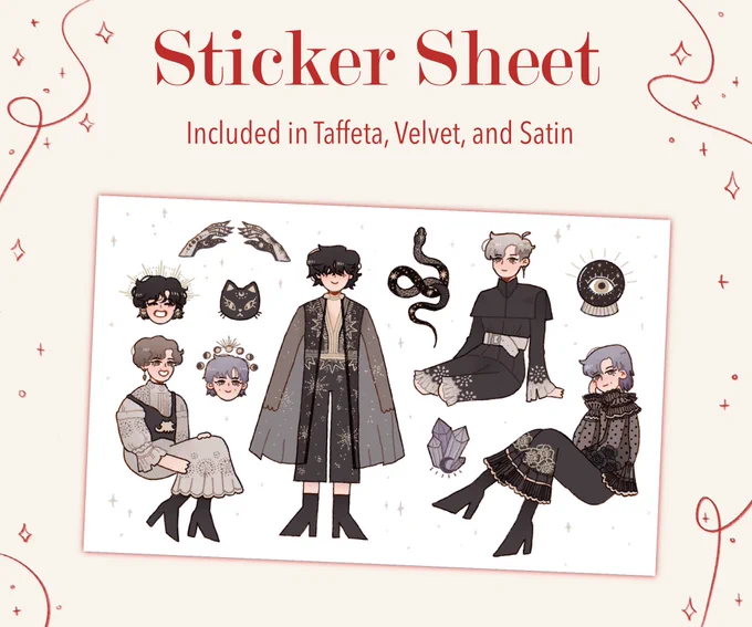 look at this sticker sheet i created for the bts fashion zine!! pre-orders are open NOW so make sure to check out @couturezine 's pinned tweet to buy a copy and support this amazing team!!!💖💞💖💝💞💞 