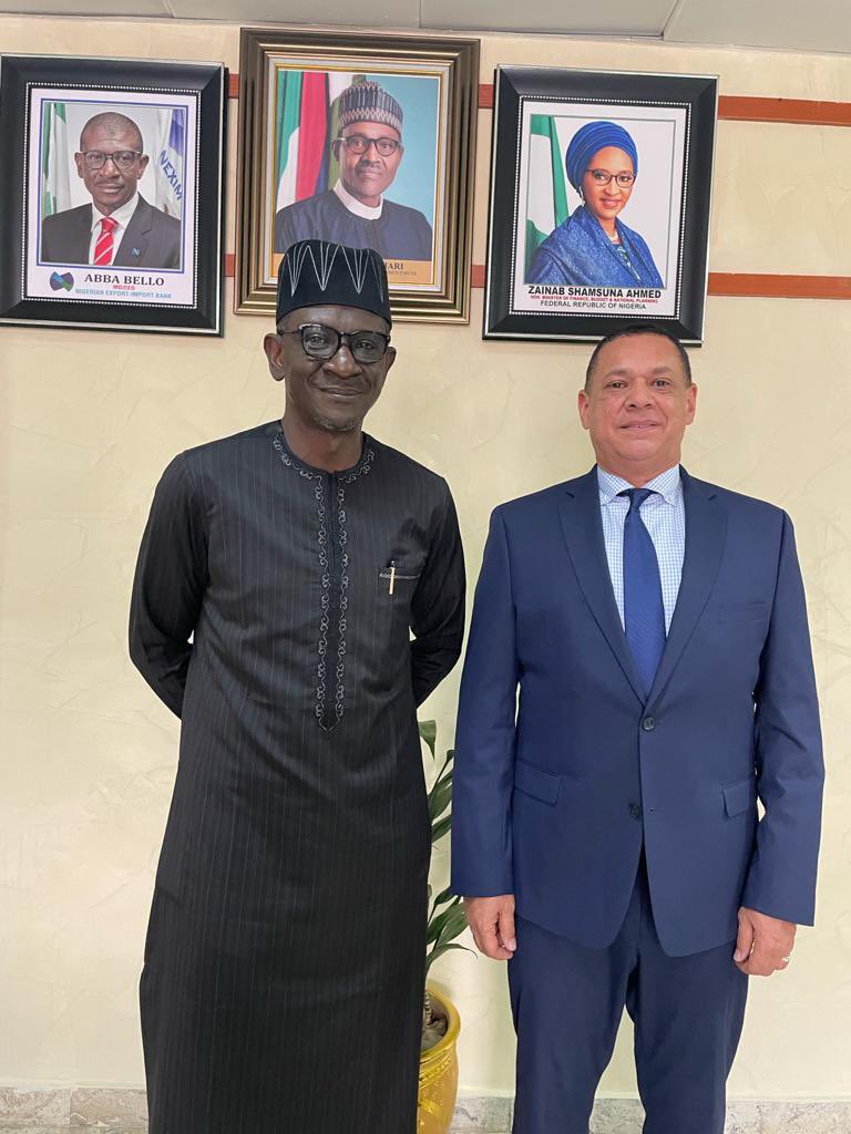 RealAbbaBello's tweet photo. I had a fruitful engagement earlier today with the President of Sliverbird Group, Mr Guy Murray Bruce and his Team at the @NeximBank Head Office. https://t.co/xOpvq8qz5j