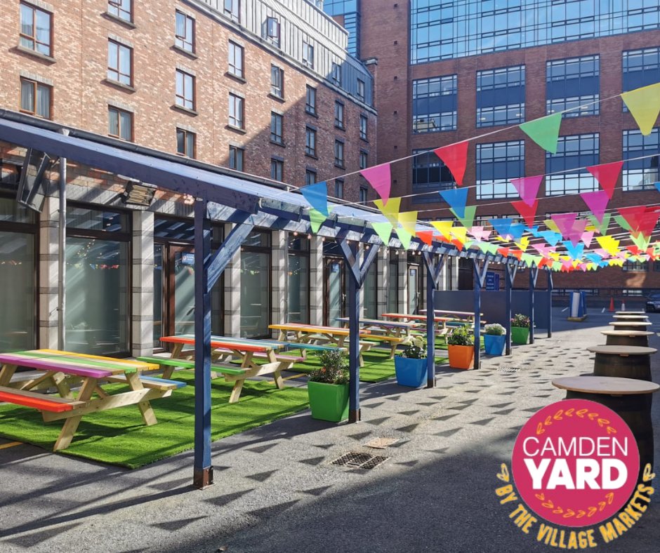 We are very excited to kick off Camden Yard Market with <a href="/LunchtimeMarket/">Irish Village Markets</a> tomorrow from 5-9pm.🥳
Sample delicious street food from:
<a href="/Kerala_Kitchen/">Kerala Kitchen</a>  🥘
Papa's Falafel 🧆
<a href="/BulletRestaura1/">Bullet Restaurant</a> 🥟 
Pinchos Dublin 🥪 
Find out more here: bit.ly/3wBKcHj
#CamdenYard  #LoveDublin
