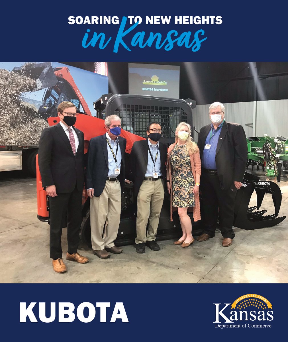 KansasCommerce's tweet photo. #GreatPlainsManufacturing, a wholly-owned subsidiary of Japanese affiliate @Kubota North America Corporation, selected #Kansas to support its growing demand for #Kubota construction equipment. #SelectUSASummit #WorldTradeMonth #KansasFDI #KsBiz https://t.co/kmliNKG6jX https://t.co/PELexBT8FY