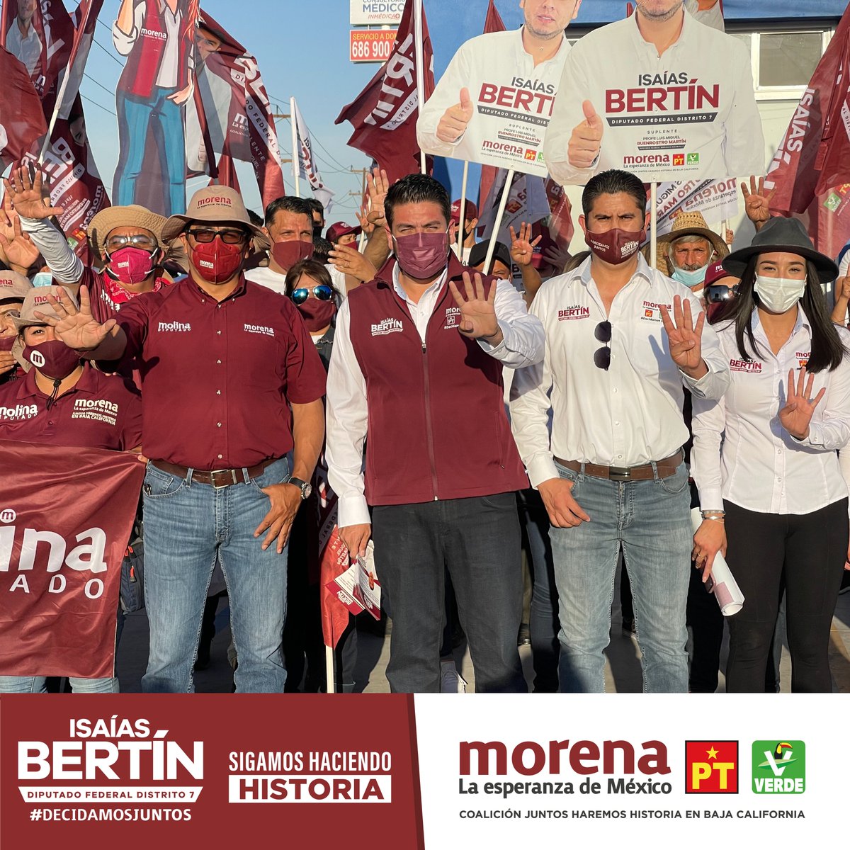 isaiasbertinbc's tweet photo. ¡Buen día! Ayer estuvimos en un crucero de la colonia Santiago Vidaurri, en #Mexicali, junto al candidato por el Distrito V local Juan Manuel Molina. Faltan sólo 10 días para que la transformación continúe consolidándose en #BajaCalifornia, ¡sigamos haciendo historia!
#SomosDel7 https://t.co/5ZoR302B6t