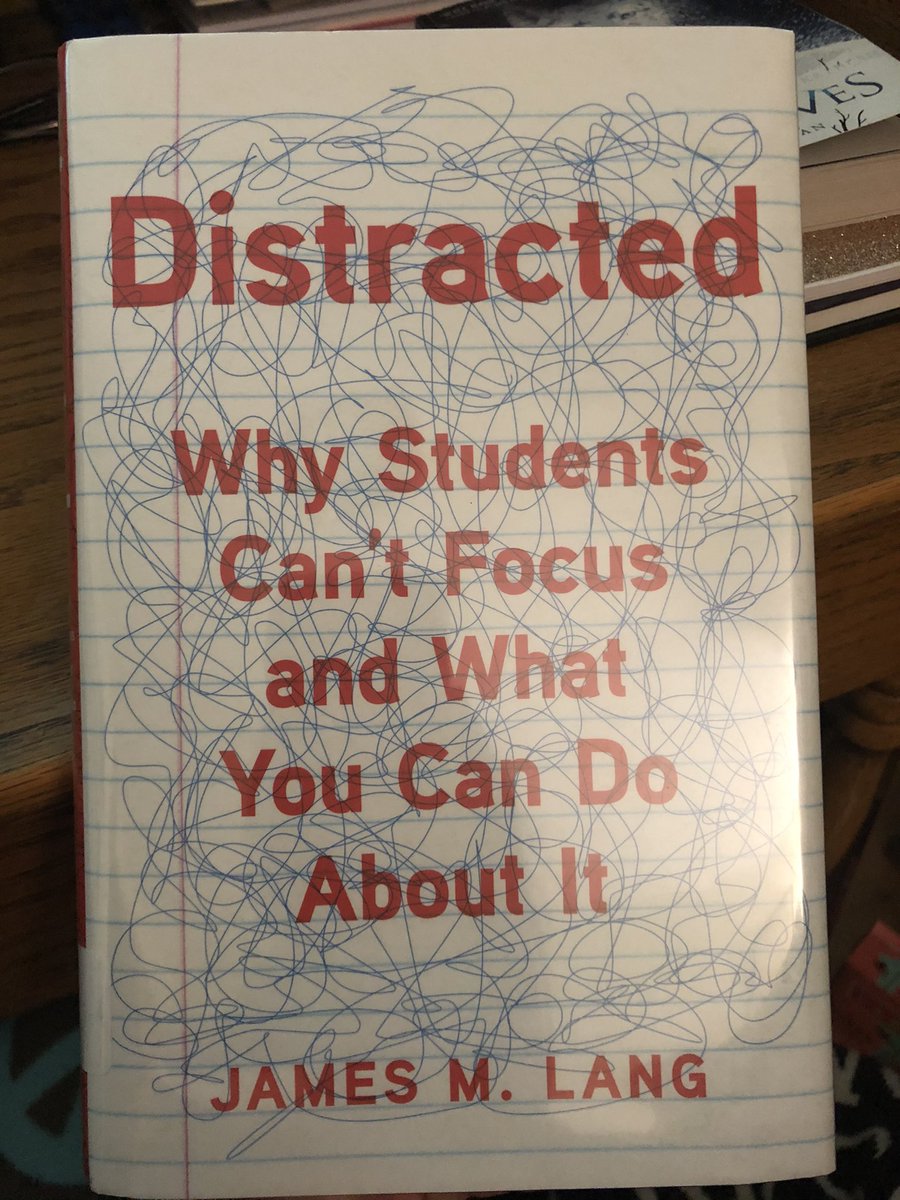Learning *so* much from Distracted by @LangOnCourse. The book opens with a thorough examination of attention, distraction, and curiosity before moving into tips for directing students’ attention in the classroom. Great advice on planning with intent here.