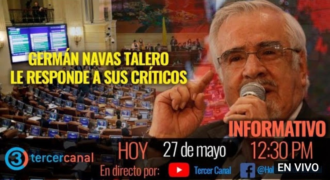 GNavasTalero's tweet photo. En contados minutos estaré por @Tercer_Canal, explicando lo que algunos no quisieron entender, y lo que otros aprovecharon para tergiversar.
https://t.co/EFmUV1pgKN https://t.co/NFg311PtVl
