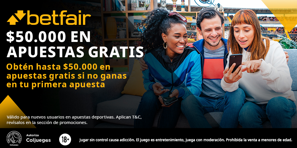 Betfair llegó a Colombia. En Betfair puedes apostar en vivo, es como entrar al partido. Regístrate hoy y obtén hasta $50.000 en apuestas gratis, si no ganas en tu primera apuesta. bit.ly/3bV4mEA <a href="/betfair_col/">Betfair Colombia</a> #AliadosCaracol