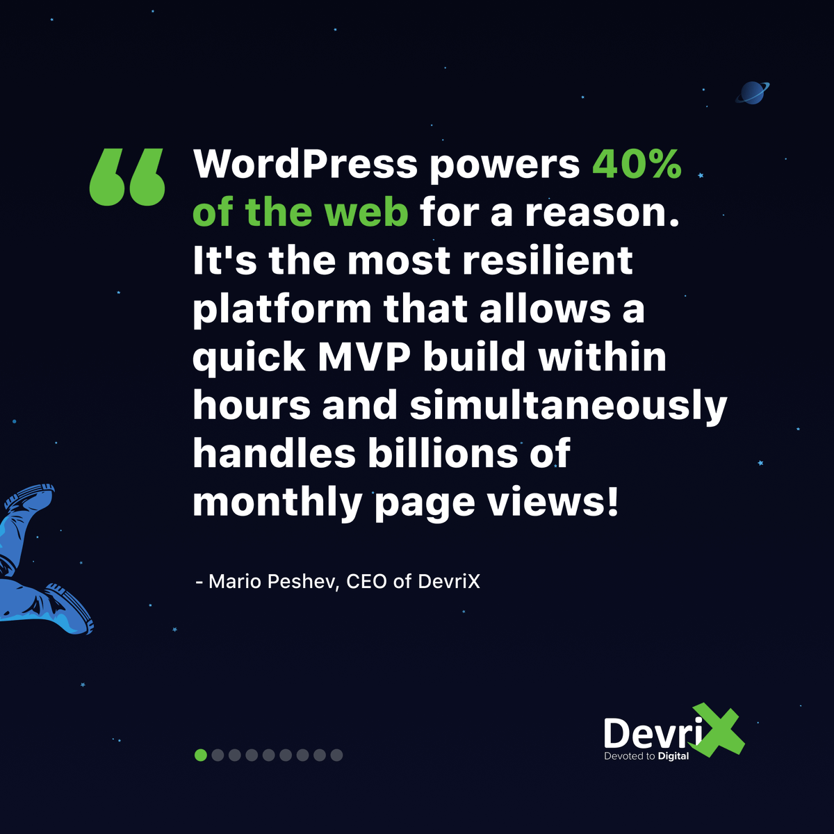 wpdevrix's tweet photo. As @WordPress turns 18 today, we wanted to focus a bit on what makes it so great - the community. We've asked our colleagues, most of them who have contributed to WordPress more than once, to share what they love about the CMS that powers 40% of the Internet 

1/2 https://t.co/6LvxWnPX84