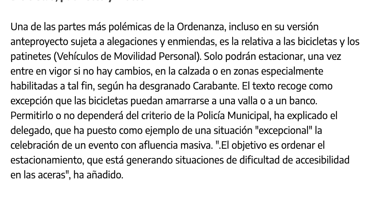 FGarciaGarcia's tweet photo. El ayto. de @Madrid @AlmeidaPP_ ⛔️🚲
PROHIBIRÁ 
USAR LA BICI 
en su nueva ordenanza. 

Solo permitirá aparcar  en anclajes designados cada 3 km. Solo hay mil y poco anclajes en 3.000 kms de calles en la ciudad. ¿Movilidad q te deja a 3 kms. de tu destino?
https://t.co/1PzBPYcMtE https://t.co/NcN0SbpFyP