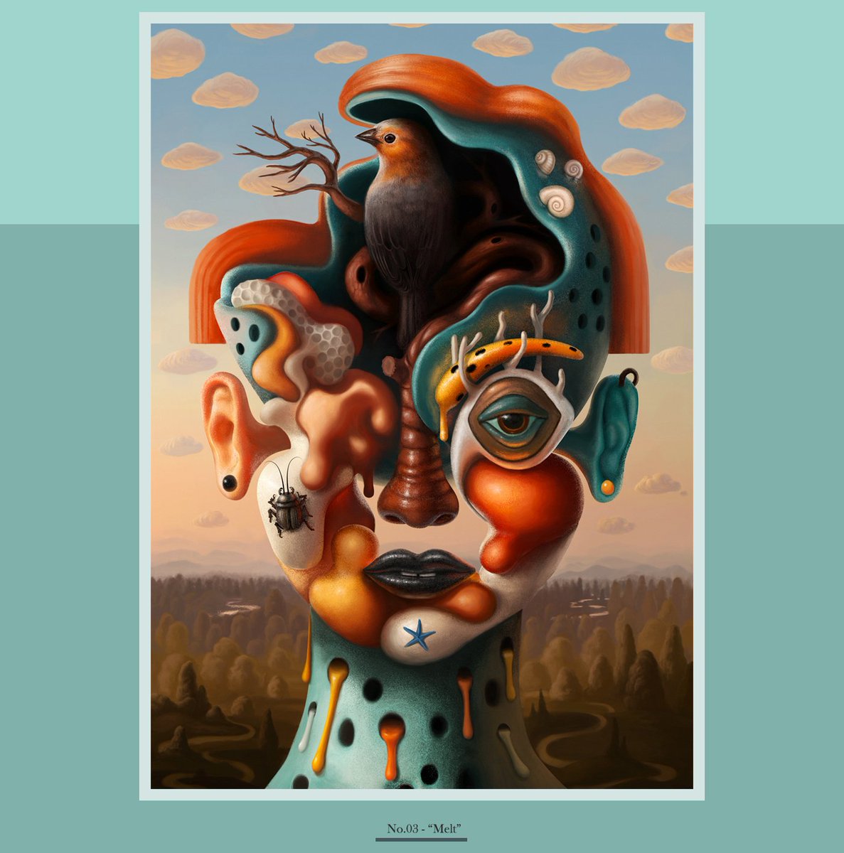 creativecloud's tweet photo. Dali himself would be impressed by these colorful, pop-surreal portraits by @jericosantander, and we are too! https://t.co/GyJCnnrlkw https://t.co/cxGrxHQDmL