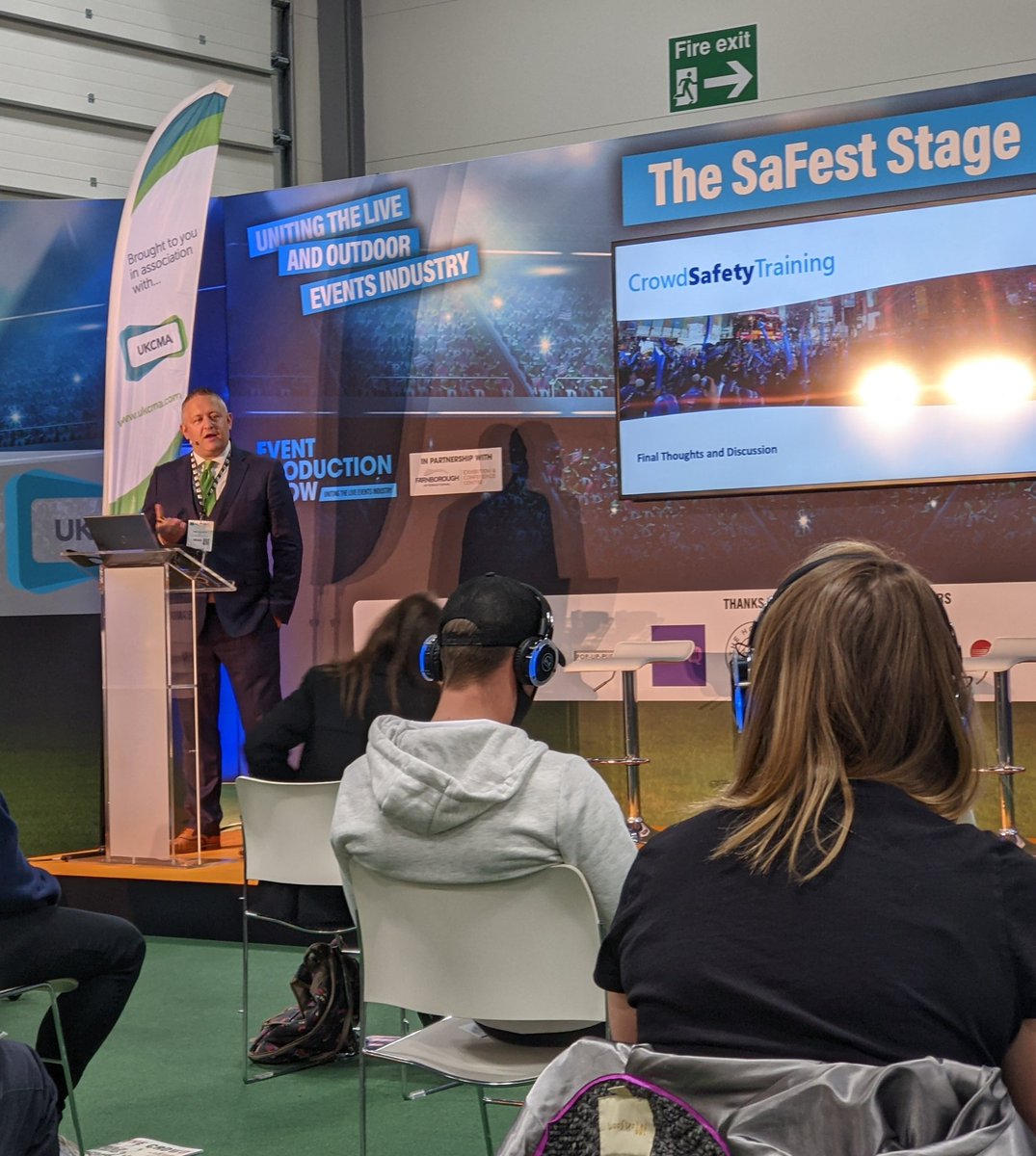CrowdSafetyMag's tweet photo. We've spent the last two days at the @EventProdShow. Some remarkably insightful and interesting presentations from leading UK crowd professionals... https://t.co/idqxUa3LS0