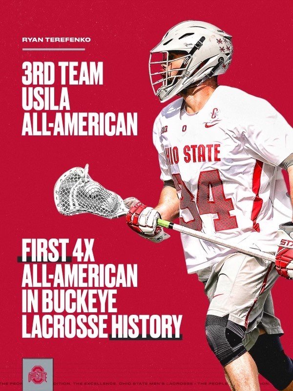 OhioStateMLAX's tweet photo. 𝗛𝗜𝗦𝗧𝗢𝗥𝗬. 𝗠𝗔𝗗𝗘.

@Teerrryyy is the 𝗙𝗜𝗥𝗦𝗧 four-time @USILA_Lax All-American in program history❗️ ⭐️⭐️⭐️⭐️

🔗: https://t.co/YSv6379Plv

#GoBuckeyes https://t.co/YjV8UdBuwe